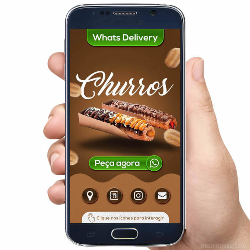 Tarjeta de visita digital interactiva Delivery Churros