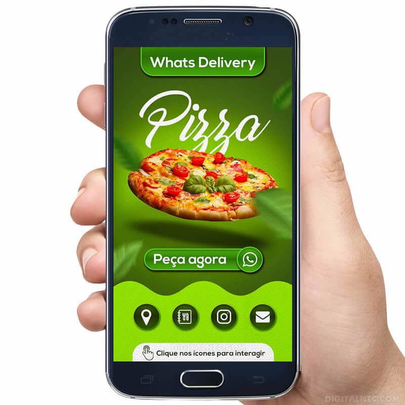 Cartão de Visita Digital Interativo Delivery Pizza
