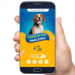 Cartão de Visita Digital Interativo Pet Shop Modelo 206
